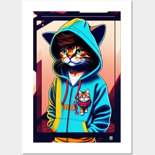 Funny Cute cat graphic design artwork Posters and Art